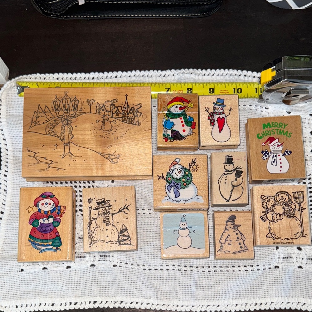 Snowman Wooden Stamp Set